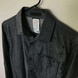 COMUNE Raw Denim Button Up Pocket Shirt Small